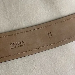Prada | Accessories | Prada Gold Leather Metallic Belt Size  display picture 3
